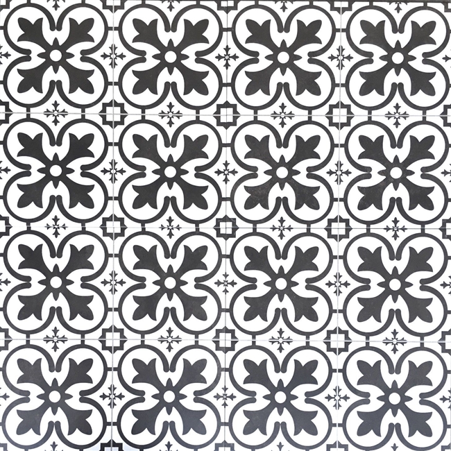 18x18 Balenciaga Pattern Floor Tile Made in Spain Genuine Ceramic White